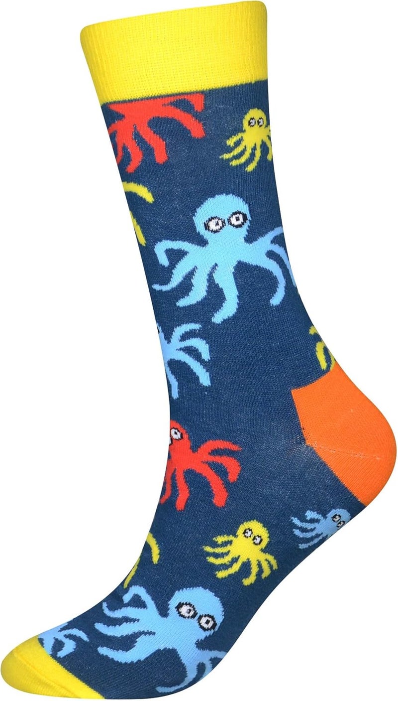 Cansok Men's 2/4 Packs Fun Crazy Novelty Dress Crew Socks - Image 4